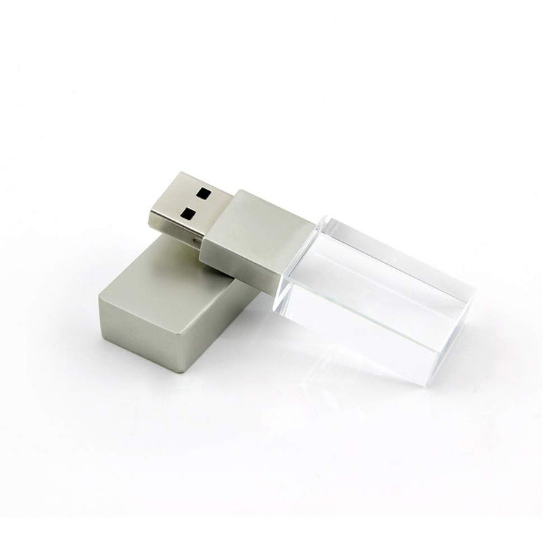 SXBan 64GB USB 2.0 Flash Drive Crystal Blue LED Light Transparent Glass Clear Pen Thumb Drive Cute Mini Memory Stick Pendrive Boy Girls Kids Adults Unique Cool Fun Novelty Sweet Wedding Photography Gift - Image 2
